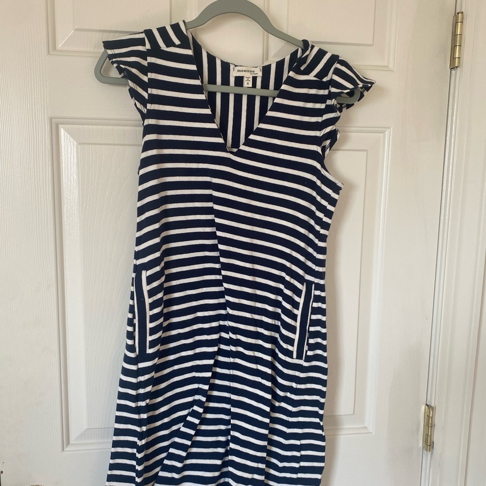 Navy and White Striped summer Dress